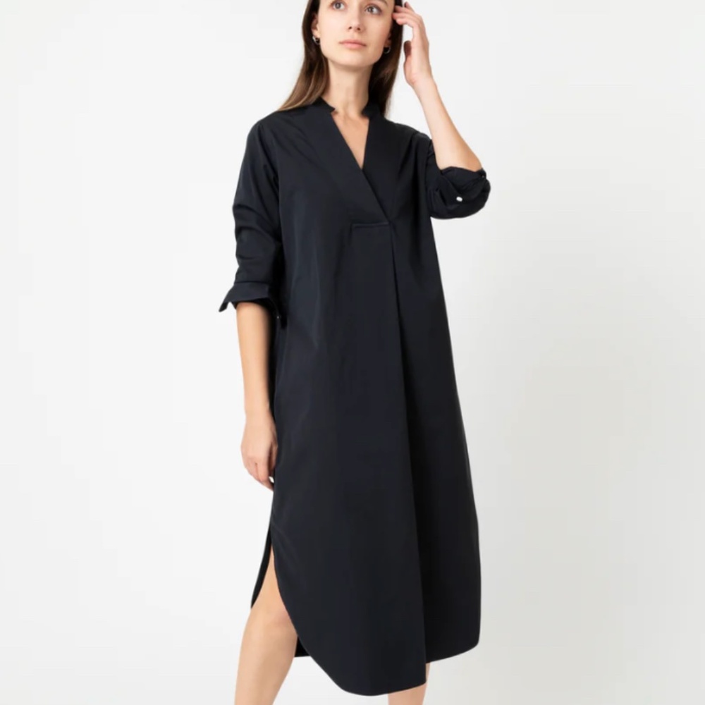 ANN MASHBURN Elegant Black Long Sleeve Dress